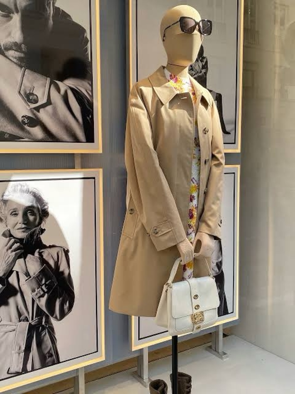 Burberry Nova Check Cotton Trench Midi Coat Size S